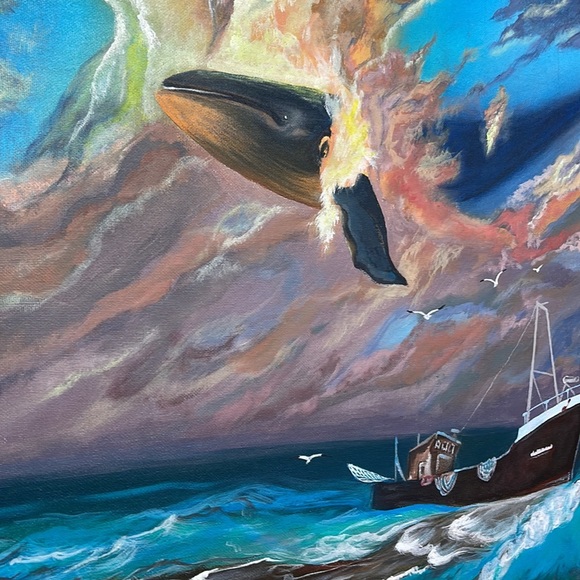 Surrealist painting "Breath of a dream" by Hanа - Picture 5 of 11